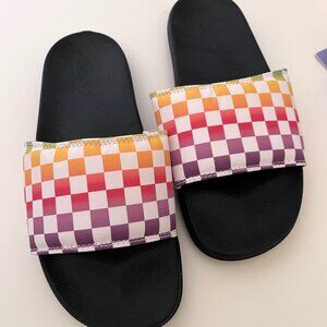 NEW Vans Pastel Checkerboard Slides Women's 10